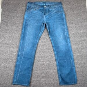 True Religion Jeans Mens 38x32 Blue Geno Dyed Relaxed Straight Grunge USA Y2K